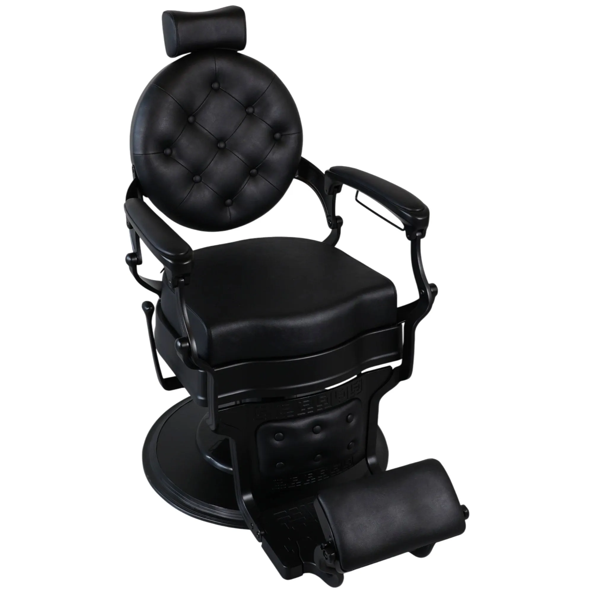Barber Chair - Vintage Style Black & Matte Black Accents