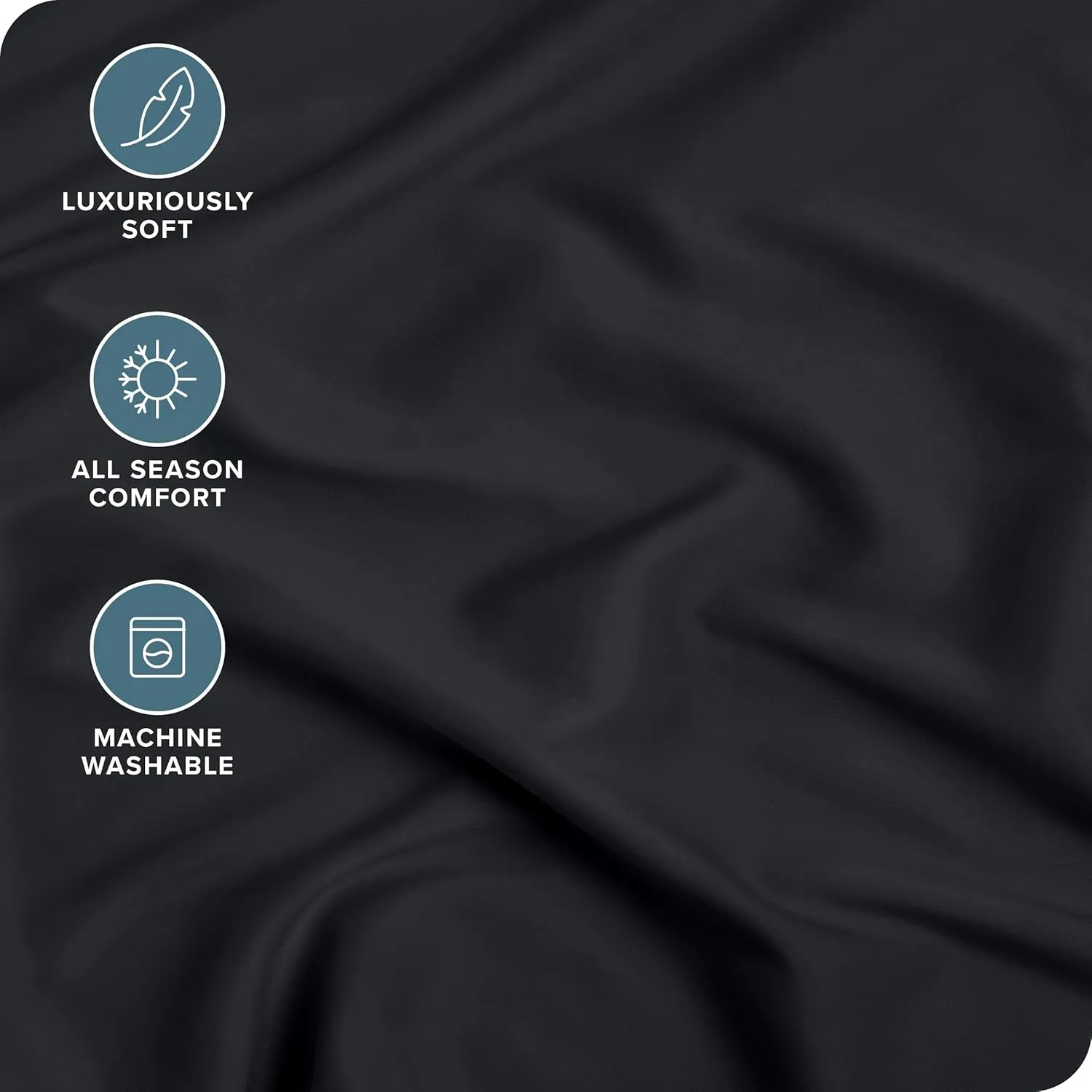 Bare Home Fitted Bottom Sheet Queen - Premium 1800 Microfiber - Ultra-Soft Wrinkle Free - Deep Pocket - Fitted Sheet (Queen, Black)