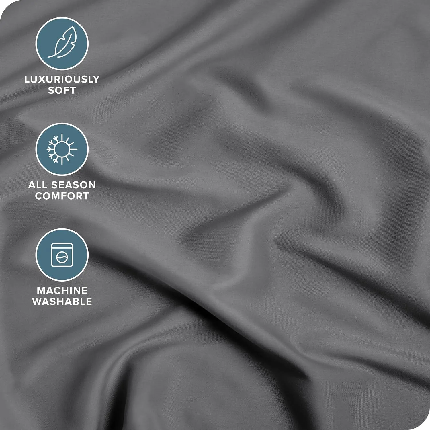 Bare Home Fitted Bottom Sheet Queen Size - Premium 1800 Microfiber - Ultra-Soft Hotel Luxury - Deep Pocket - Durable and Long Lasting (Queen, Grey)