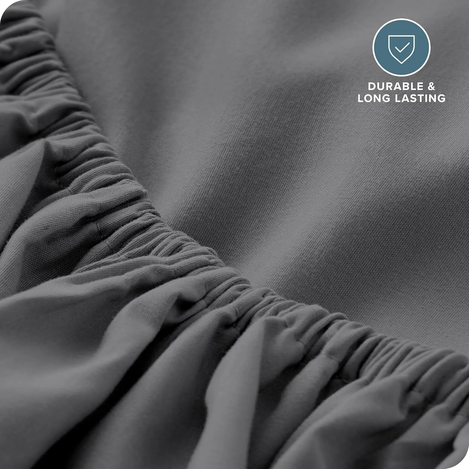 Bare Home Fitted Bottom Sheet Queen Size - Premium 1800 Microfiber - Ultra-Soft Hotel Luxury - Deep Pocket - Durable and Long Lasting (Queen, Grey)