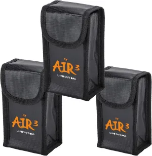Battery Safe Bag for DJI Air 3S 3 Explosion-Proof Radiation-Proof Fireproof Lithium Storage Protective Bag for Drone Accessories (For 1 Battery*3)