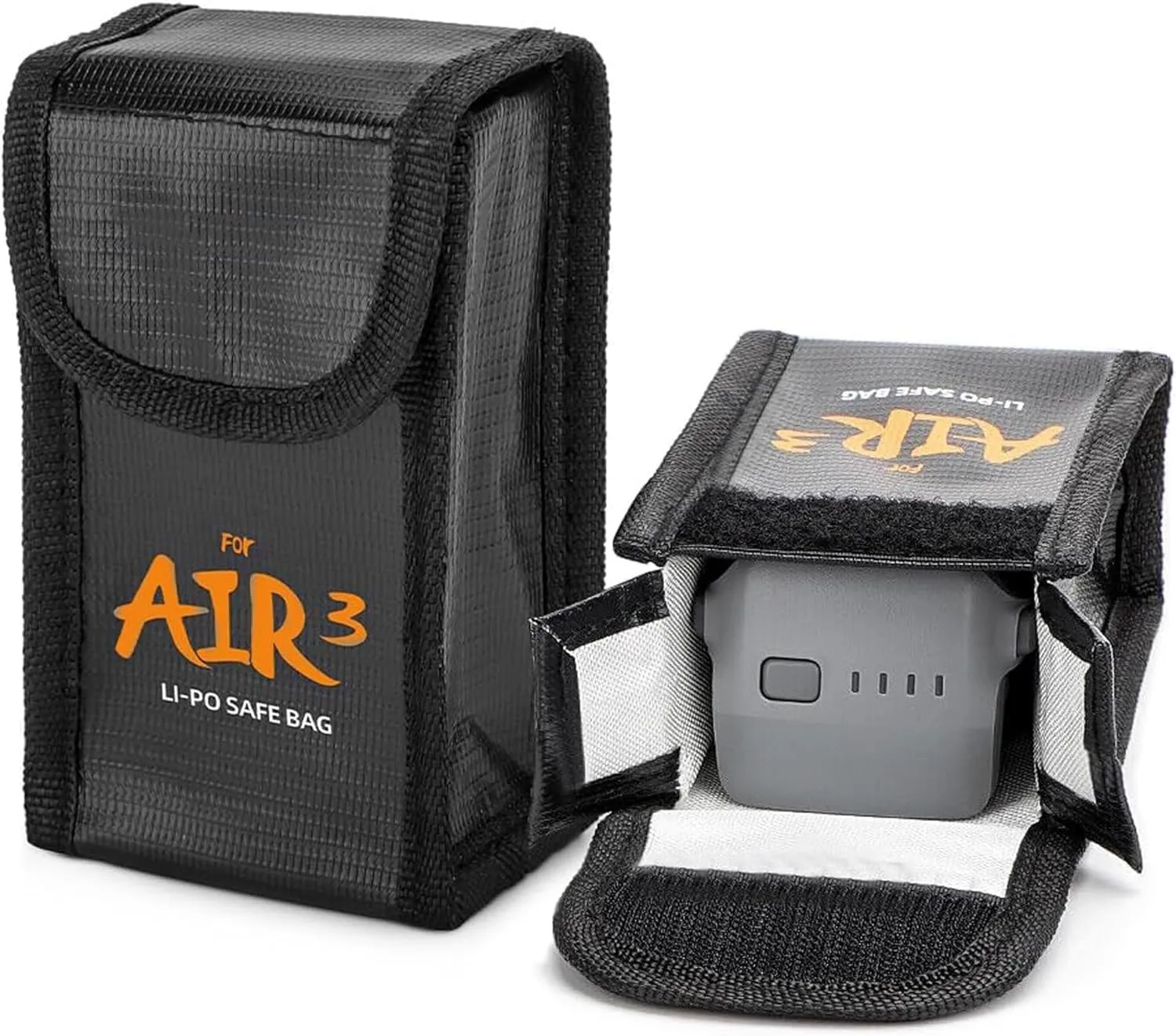 Battery Safe Bag for DJI Air 3S 3 Explosion-Proof Radiation-Proof Fireproof Lithium Storage Protective Bag for Drone Accessories (For 1 Battery*3)