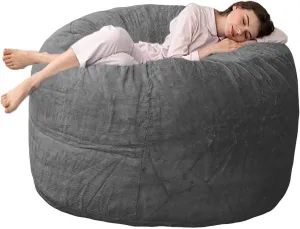 Bean Bag Chair Cover (No Filler), 4ft Fluffy Washable Large Bean Bag Chairs Cover for Adults for Living Room Bedroom Furniture
