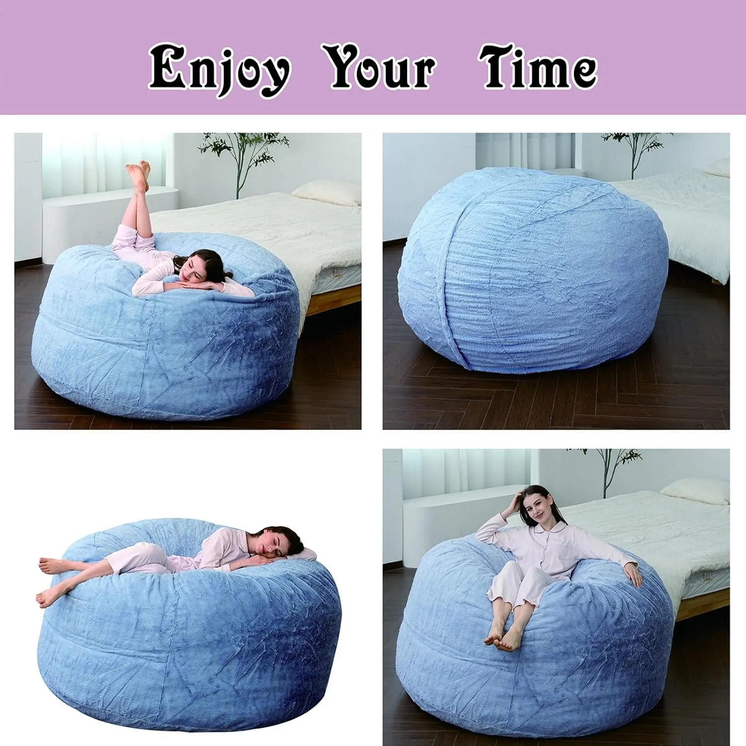 Bean Bag Chairs Cover for Kids(No Filler),2ft Stuffed Animal Bean Bag Storage for Kids Girls Toddlers Teens
