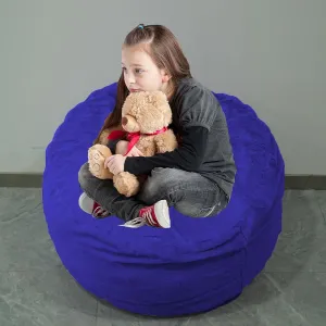 Bean Bag Chairs Cover for Kids(No Filler),2ft Stuffed Animal Bean Bag Storage for Kids Girls Toddlers Teens