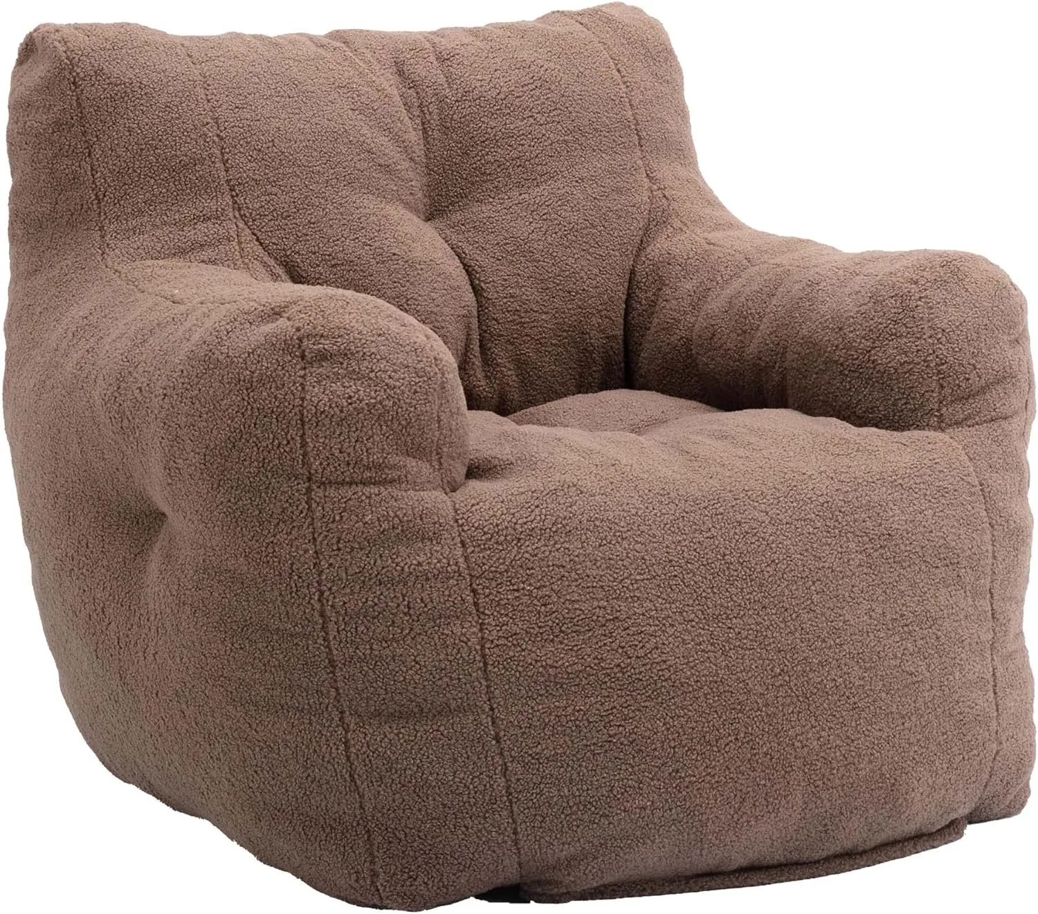Bean Bag Chairs with Armrest,Soft Memory Foam Filler,Tufted Fabric Material Giant Lazy Sofa,Lounger Floor Chair for Adult,for Living Room,Bedroom (Coffee)