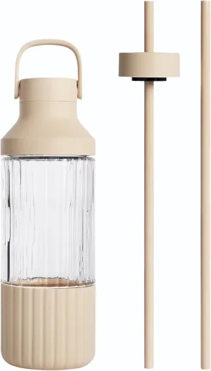 BEAST Health™ Dual Cap Glass Hydration Bottle Sand