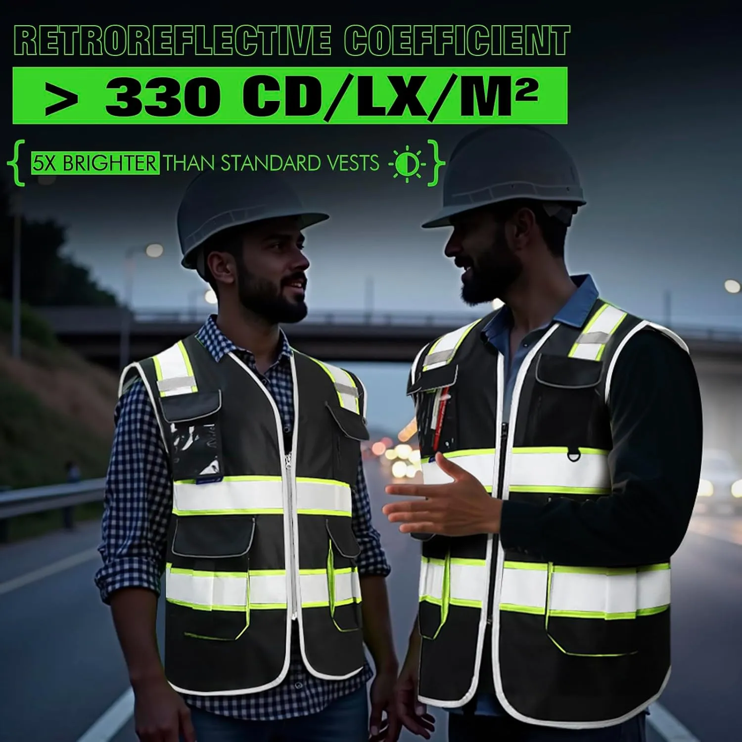 BeautyWill Custom Logo Safety Vest Class2 High Visibility Reflective Vest Breathable Construction Vest