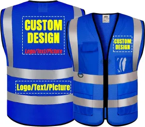 BeautyWill Custom Logo Safety Vest Class2 High Visibility Reflective Vest Breathable Construction Vest