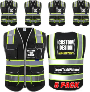 BeautyWill Custom Logo Safety Vest Class2 High Visibility Reflective Vest Breathable Construction Vest
