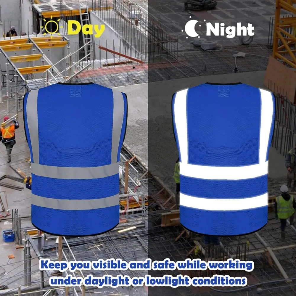 BeautyWill Custom Logo Safety Vest Class2 High Visibility Reflective Vest Breathable Construction Vest