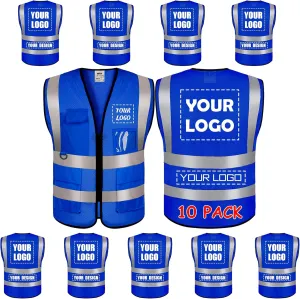 BeautyWill Custom Logo Safety Vest Class2 High Visibility Reflective Vest Breathable Construction Vest