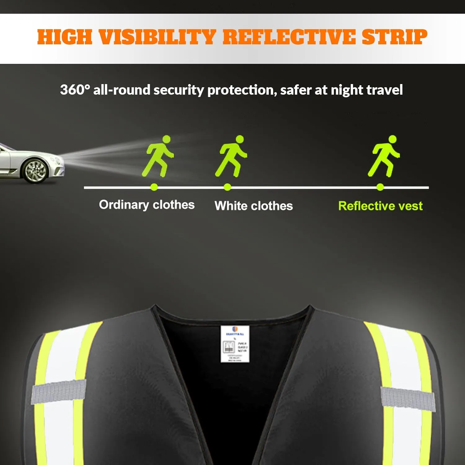 BeautyWill Custom Safety Vest Logo Class 2 High Visibility Reflevtive Vest Outdoor Protective Workwear