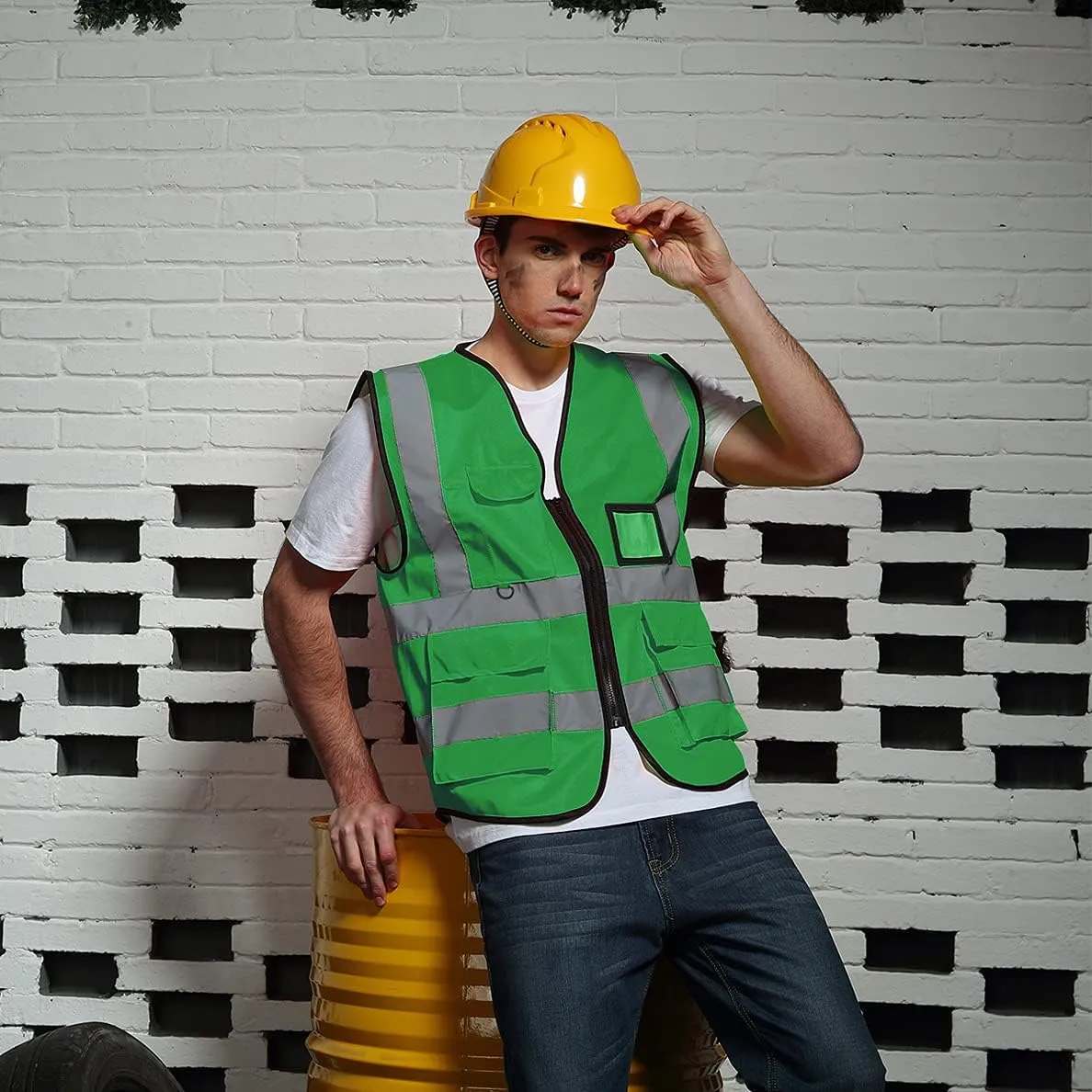 BeautyWill Custom Safety Vest logo Visibility Reflective Vest Class 2 Hi Vis Security Construction Work Vest