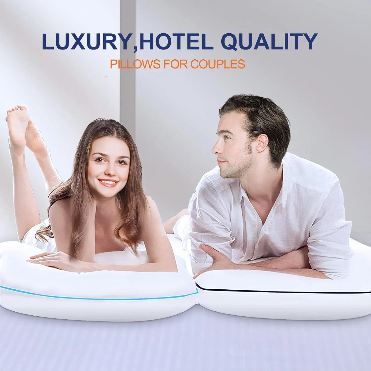 Bed Pillows for Sleeping - Pillows Standard Size Set of 2 Cooling Luxury Hotel Quality Pillow with Premium Plush Soft Down Alternative Fill for Side Back or Stomach Sleepers (Pack of 2)