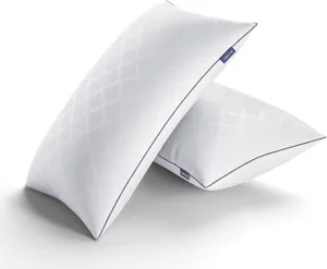 Bed Pillows Queen Size Set of 2, Pillow for Sleeping Premium Soft/Firm Hotel Bedding Pillow for Back, Stomach or Side Sleepers（White）