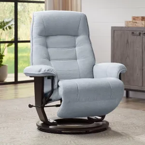 BenchMaster Annika Sky Blue Fabric Adjustable Swivel Recliner