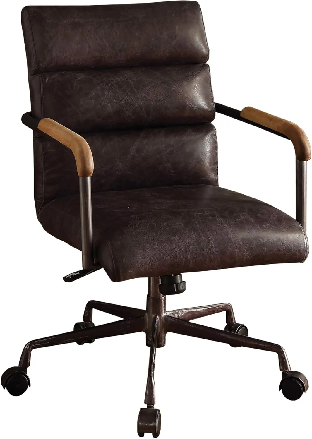Benjara Benzara Upholstered Leatherette Office Chair, Brown,