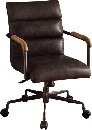 Benjara Benzara Upholstered Leatherette Office Chair, Brown,
