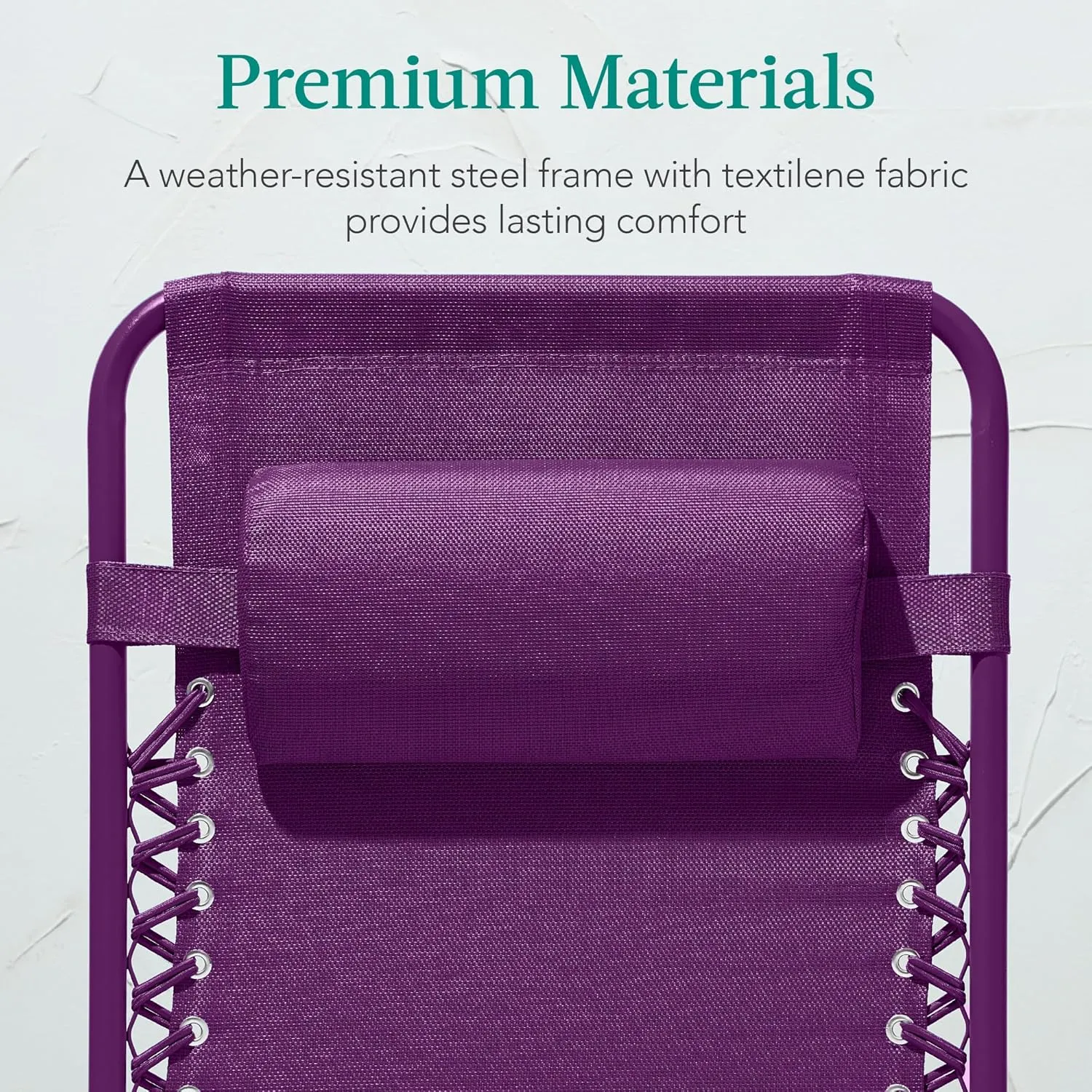 Best Choice Products Adjustable Zero Gravity Chair, Monochromatic Color Folding Patio Recliner w/Side Tray, Headrest - Amethyst