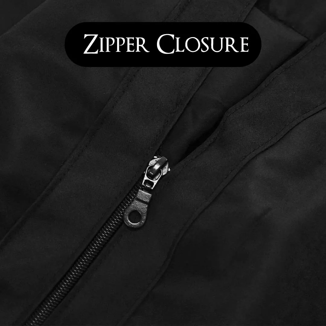 Betty Dain Professional Zip Front Salon Stylist Vest, V-Neck, Iridescent Fabric, Adjustable Belt, Two Lower Pockets with Zippered Bottoms, Lightweight, Machine Washable Nylon, Black, XS