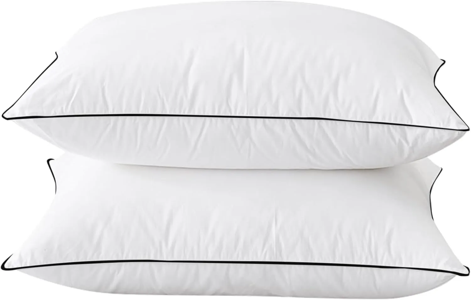BHZ Goose Down Feather Pillows Queen Size Set of 2 Bed Pillows Hotel Collection for Sleeping Soft and Supportive Pillows for Side Stomach Back Sleepers, Black