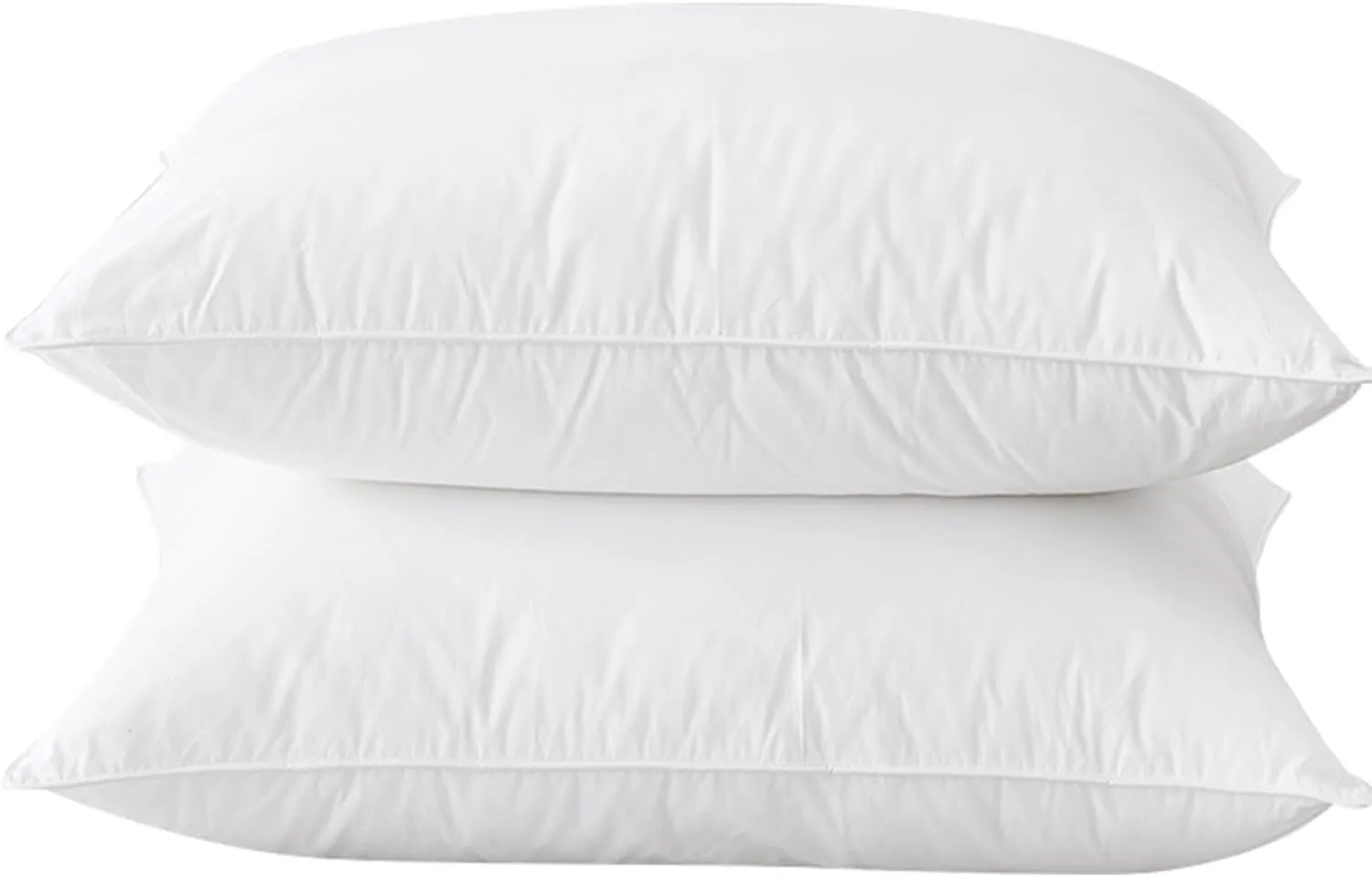 BHZ Goose Down Feather Pillows Queen Size Set of 2, Hotel Collection Bed Pillows for Sleeping Medium Firm Soft Support Pillow for Side and Back Sleepers with 100% Cotton Fabric