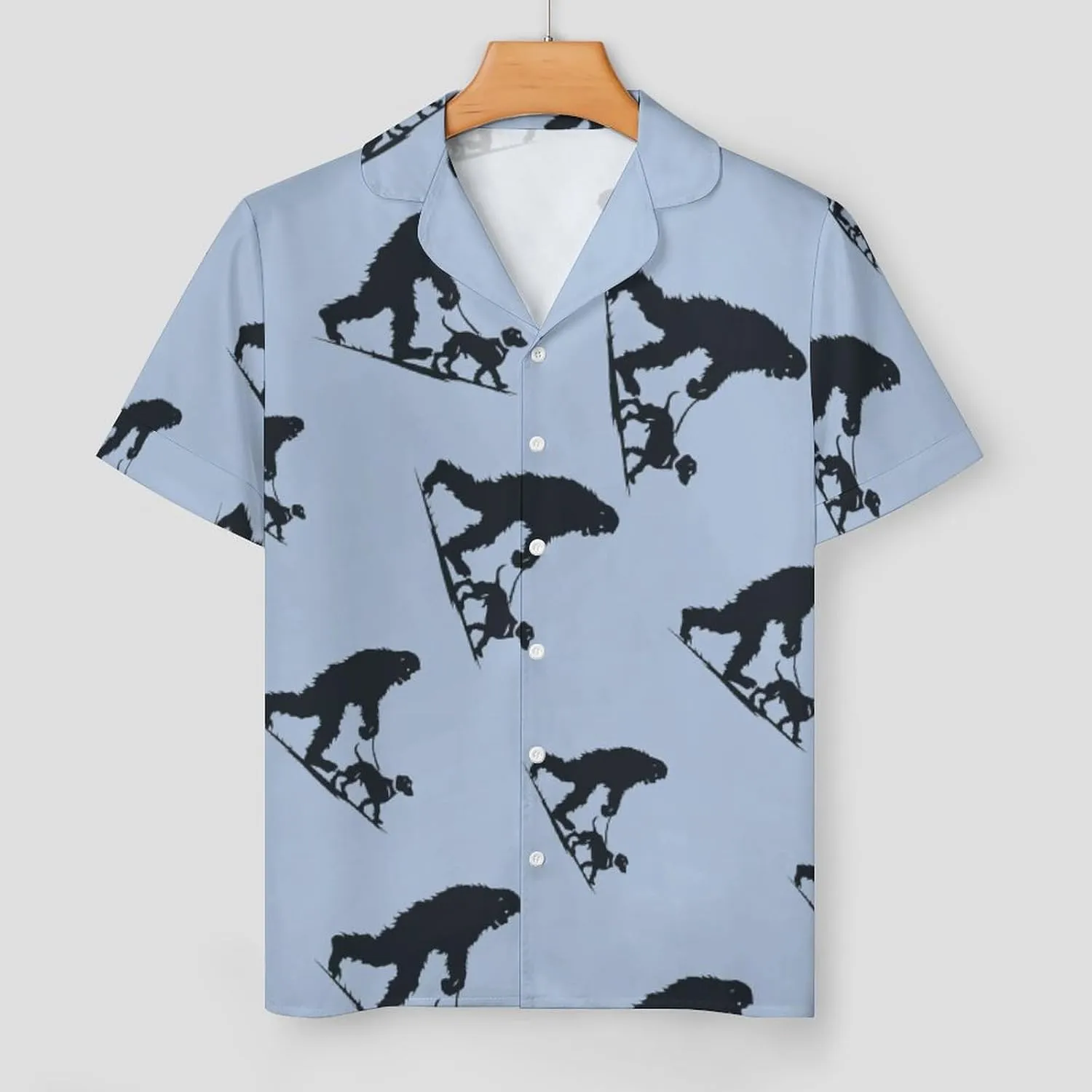 Bigfoot Walking Dachshund Women's Satin Pajama Set Short Sleeve Button Down Sleepwear Loungewear Pj Set