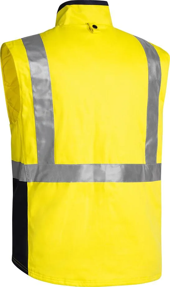 Bisley BJ6970T Hi-Vis Taped 3 in 1 Cotton Drill Jacket Yellow/Navy