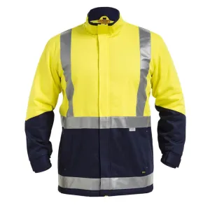 Bisley BJ6970T Hi-Vis Taped 3 in 1 Cotton Drill Jacket Yellow/Navy