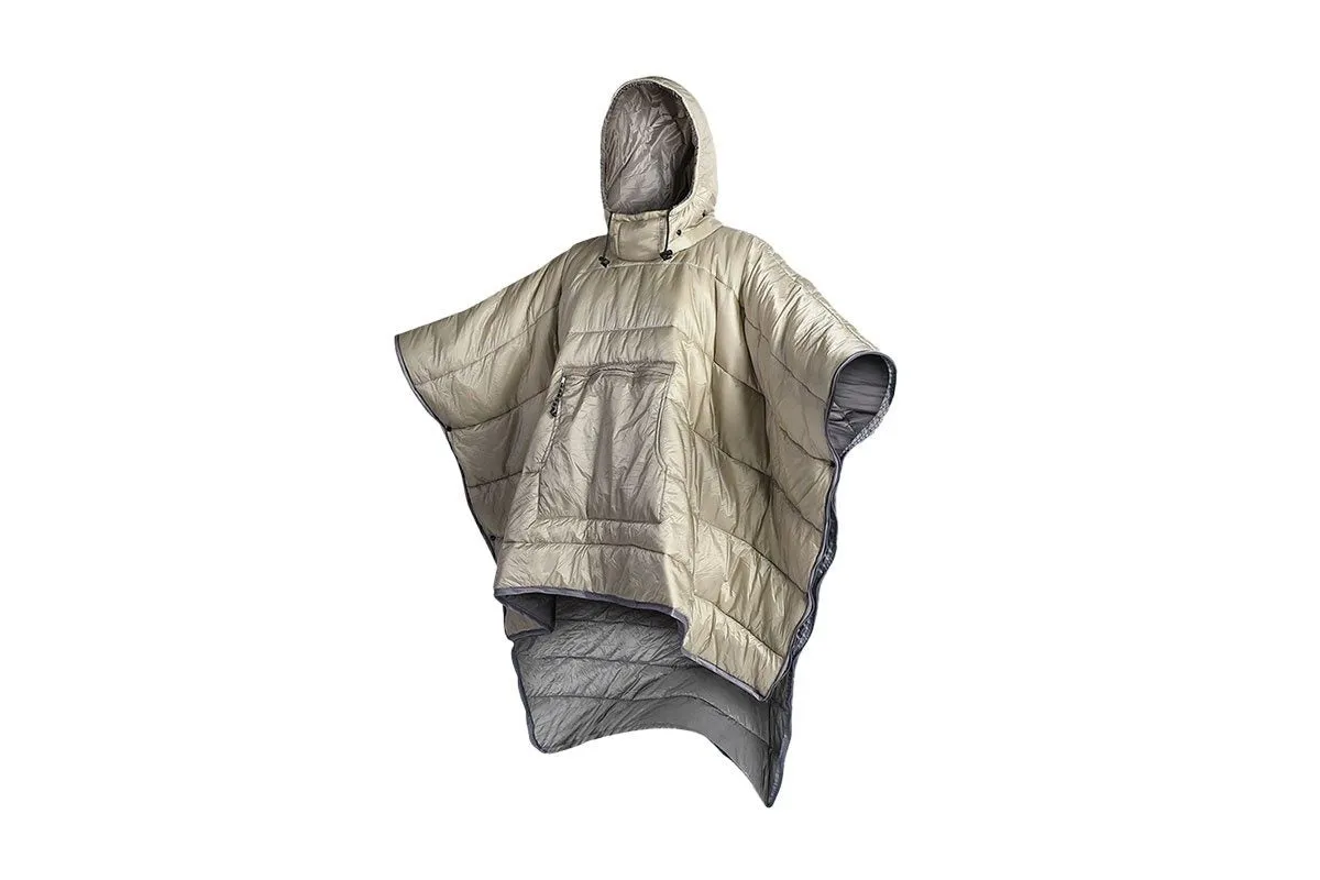 Blanket Hassle-free Hooded Wearable - Bag Energy-efficient Khaki Thermal Camping Poncho Sleeping