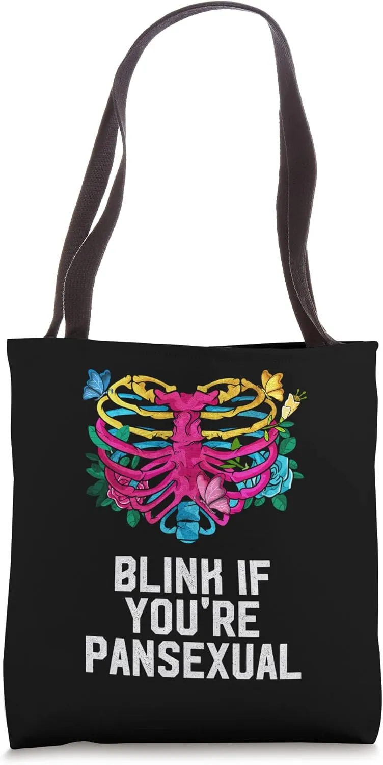 Blink if Youre Pansexual Pan LGBTQ Nonbinary Pride Friends Tote Bag