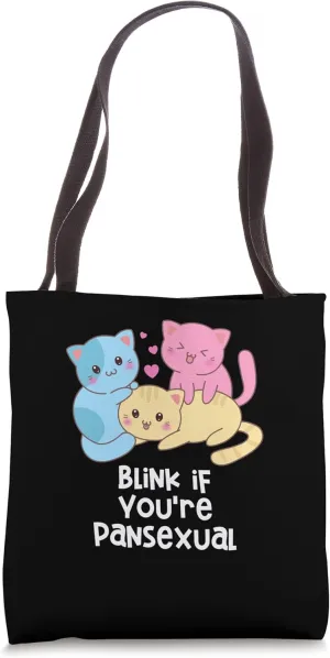 Blink if Youre Pansexual Pan LGBTQ Nonbinary Pride Friends Tote Bag