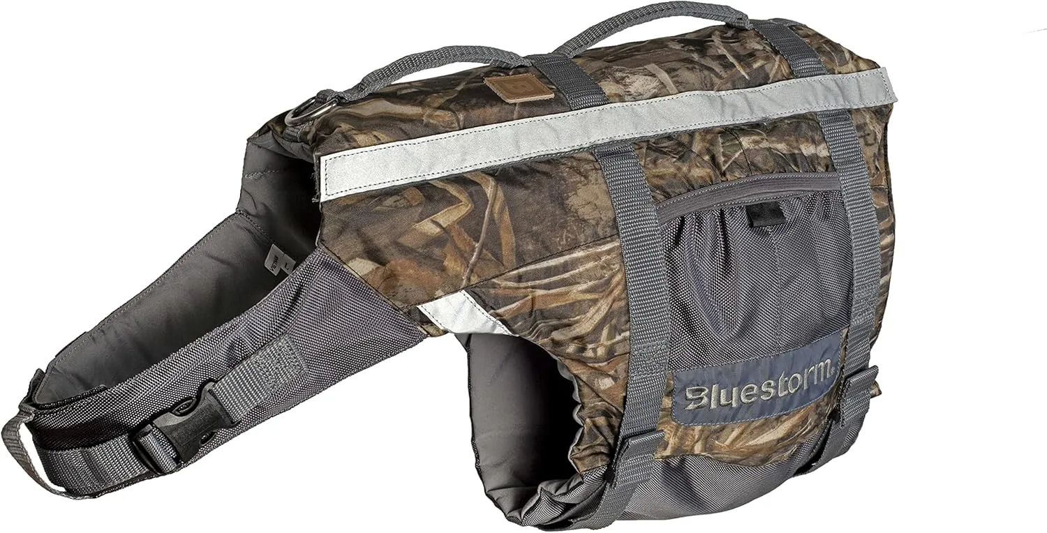 BLUESTORM Advanced Dog Vest with Reflective Stripes/Adjustable Neck Strap | X-Small | Max5 Camo
