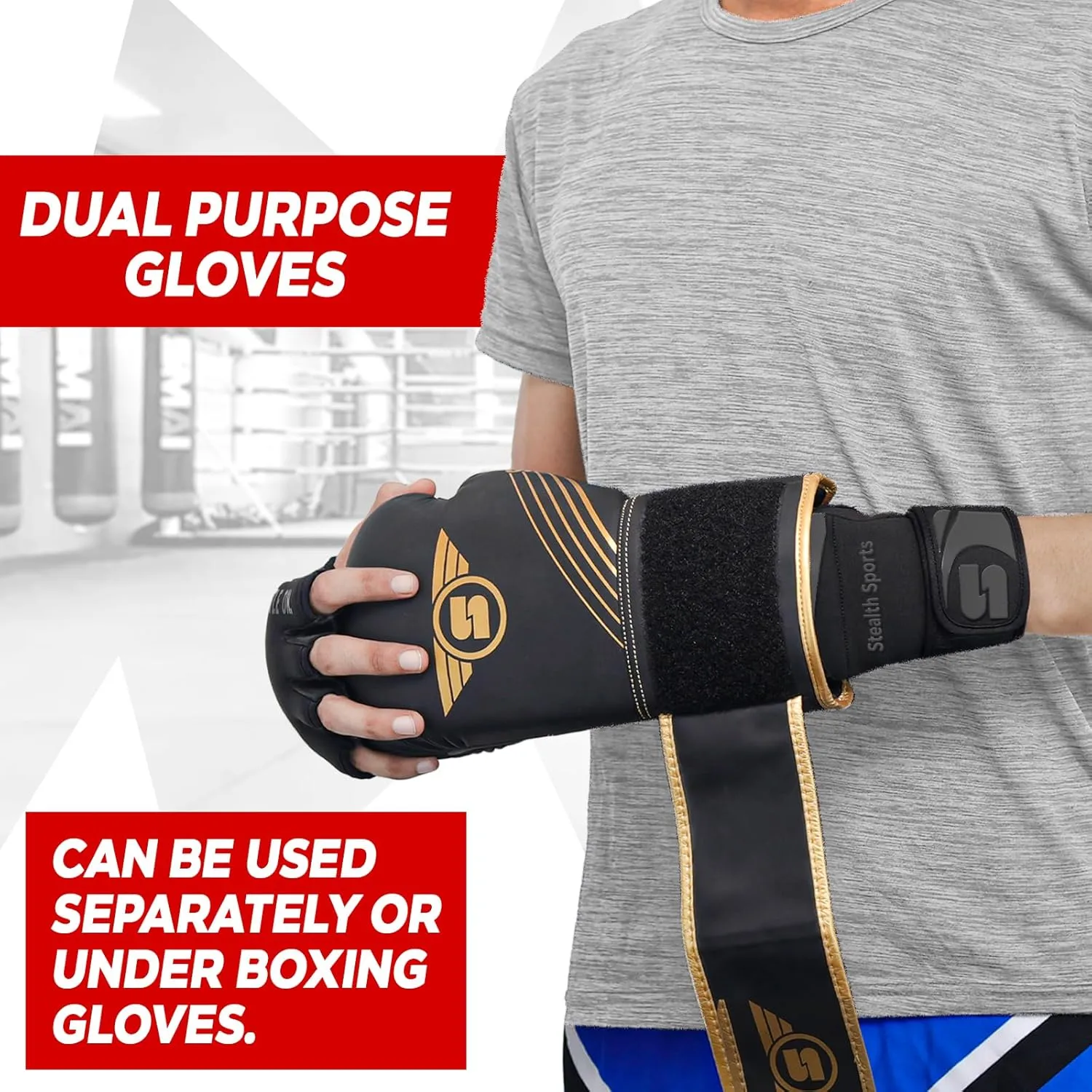 Boxing Inner Gloves Neoprene Wrist Support Padded Gel Wraps Hand Protection Boxing Bag Hand Wraps for Punching MMA Martial Arts Muay Thai Speed Bag Training – Under Mitts