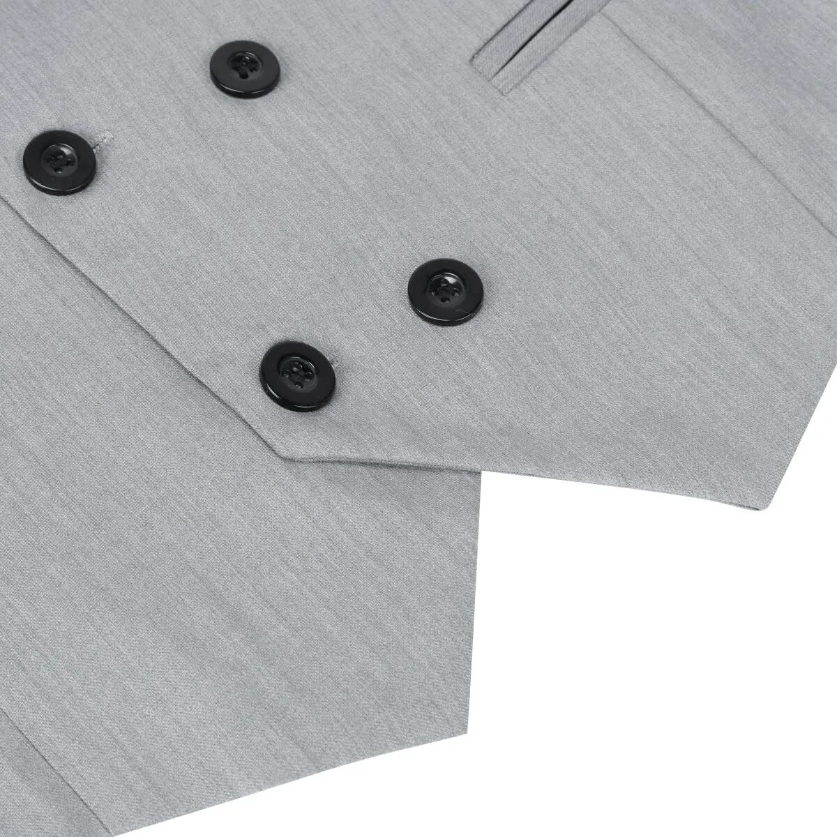 Boyland Men's Double Breasted Business Wedding Vests Dress Waistcoat 10 Buttons Closure V-Neck Suit Vest Slim Fit Plus Size