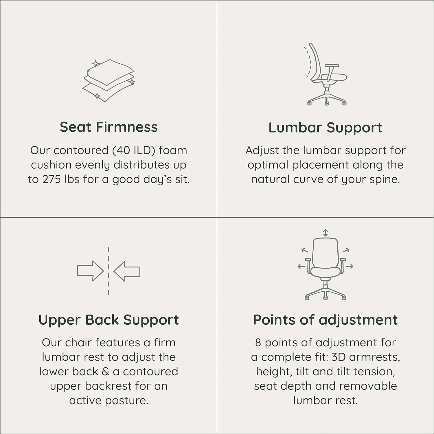Branch Ergonomic Chair - A Versatile Desk Chair with Adjustable Lumbar Support, Breathable Mesh Backrest, and Smooth Wheels - Experience Optimal Comfort and Support - Graphite - White