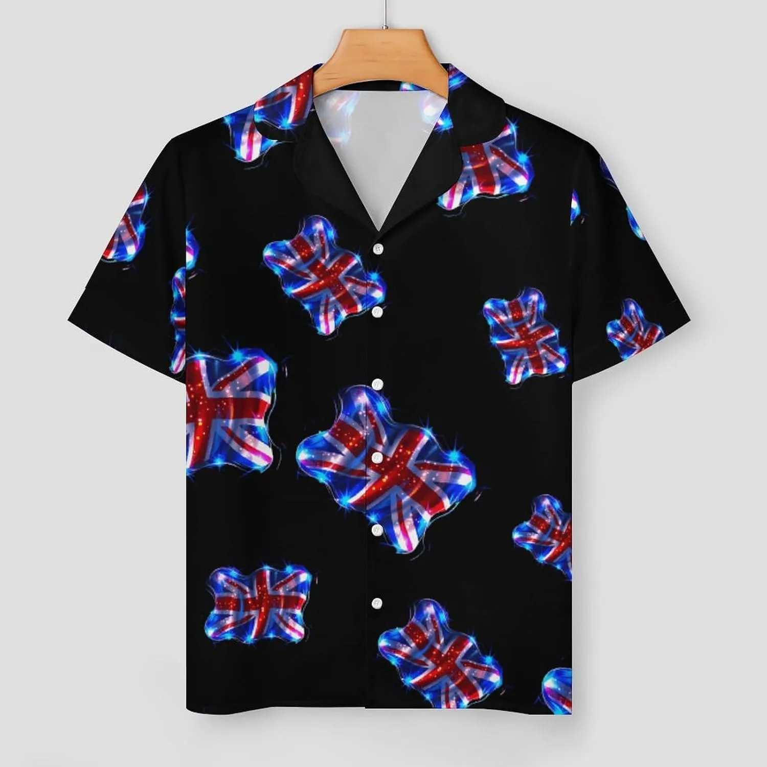 British UK Flag Women's Satin Pajama Set Short Sleeve Button Down Sleepwear Loungewear Pj Set