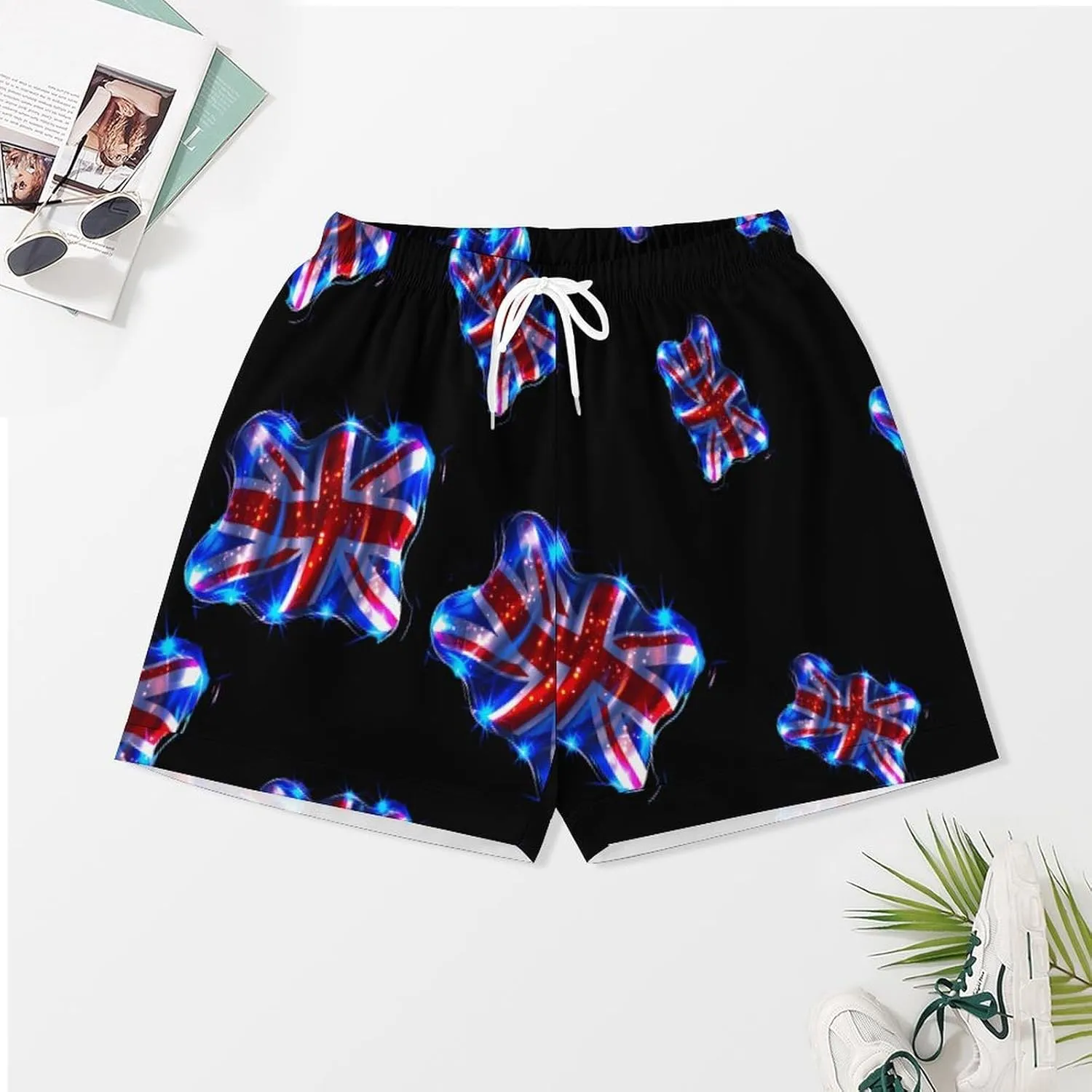 British UK Flag Women's Satin Pajama Set Short Sleeve Button Down Sleepwear Loungewear Pj Set