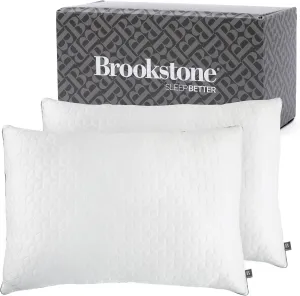 Brookstone Cool Sense Down Alternative Pillow 2 Pack - Cold Cooling Pillows for Hot Sleepers - CoolSense Pillows for Sleeping - Stay Cool and Comfortable All Night - White, Standard/Queen Size