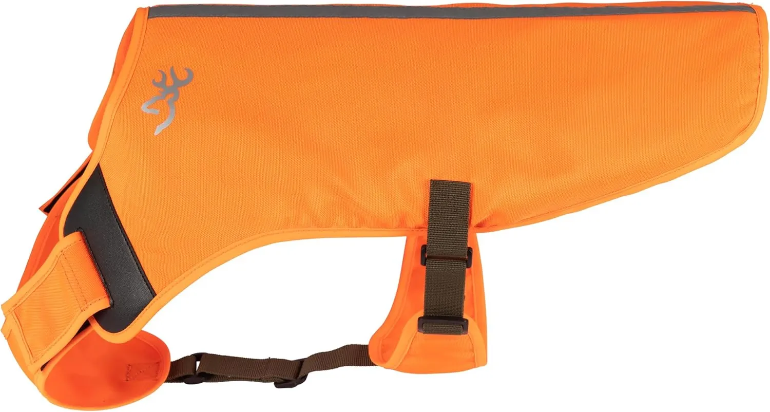 Browning Pet Vests, Hi Vis Safety Vests for Dogs, Safety Orange, Large, Adjustable Coverage