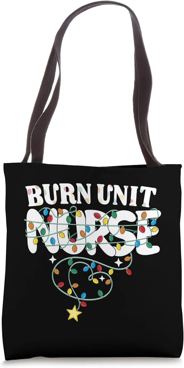 Burn Unit Nurse Christmas Acute Burn Care Nursing NP Squad Tote Bag