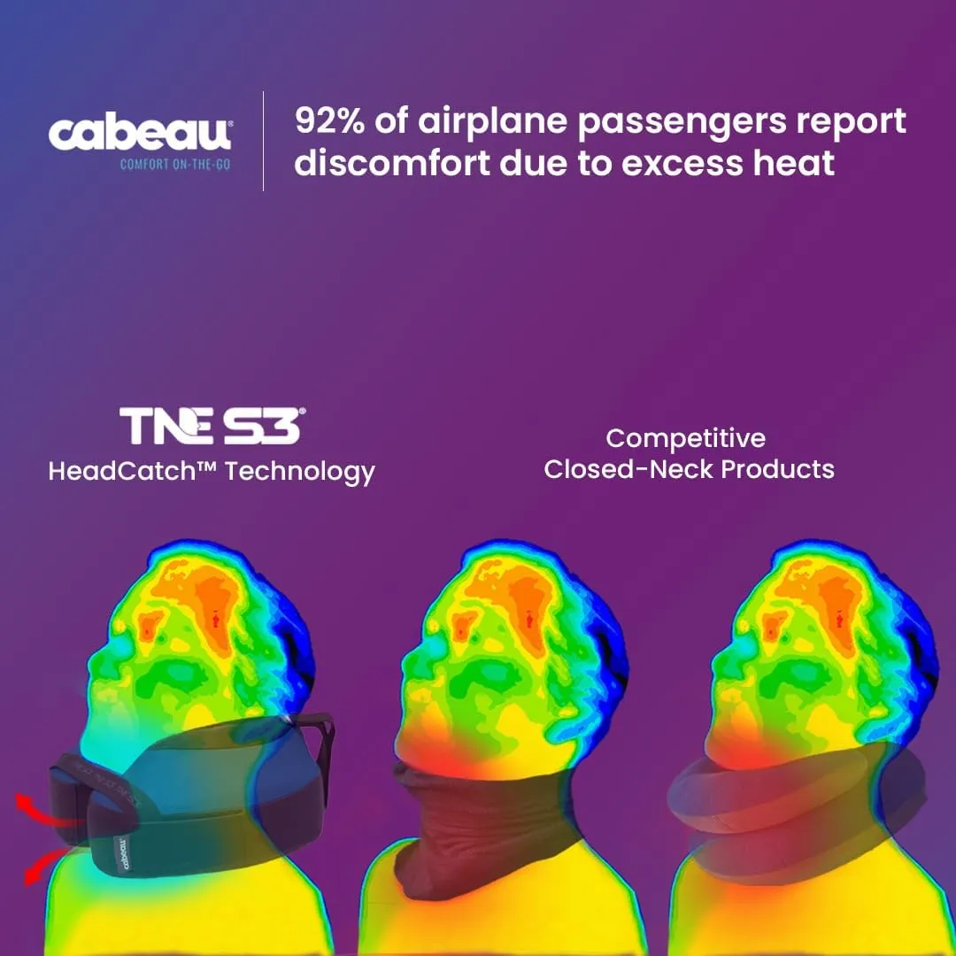 Cabeau Travel Neck Pillows for Airplanes – The Neck’s Evolution, TNE S3 – Supportive Memory Foam Design for Long Haul Flights – Attachable Seat Straps and 360° Support (Berlin Grey)