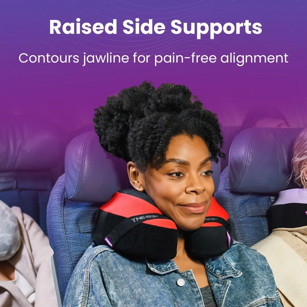 Cabeau Travel Neck Pillows for Airplanes – The Neck’s Evolution, TNE S3 – Supportive Memory Foam Design for Long Haul Flights – Attachable Seat Straps and 360° Support (Berlin Grey)