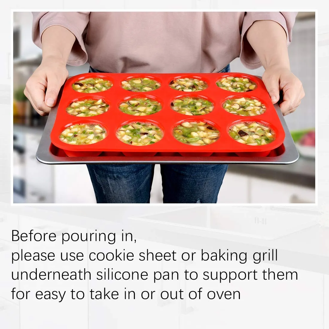 CAKETIME 12-Cup Silicone Muffin Pan – Nonstick Cupcake Baking Mold (Regular Size, 1-Pack)
