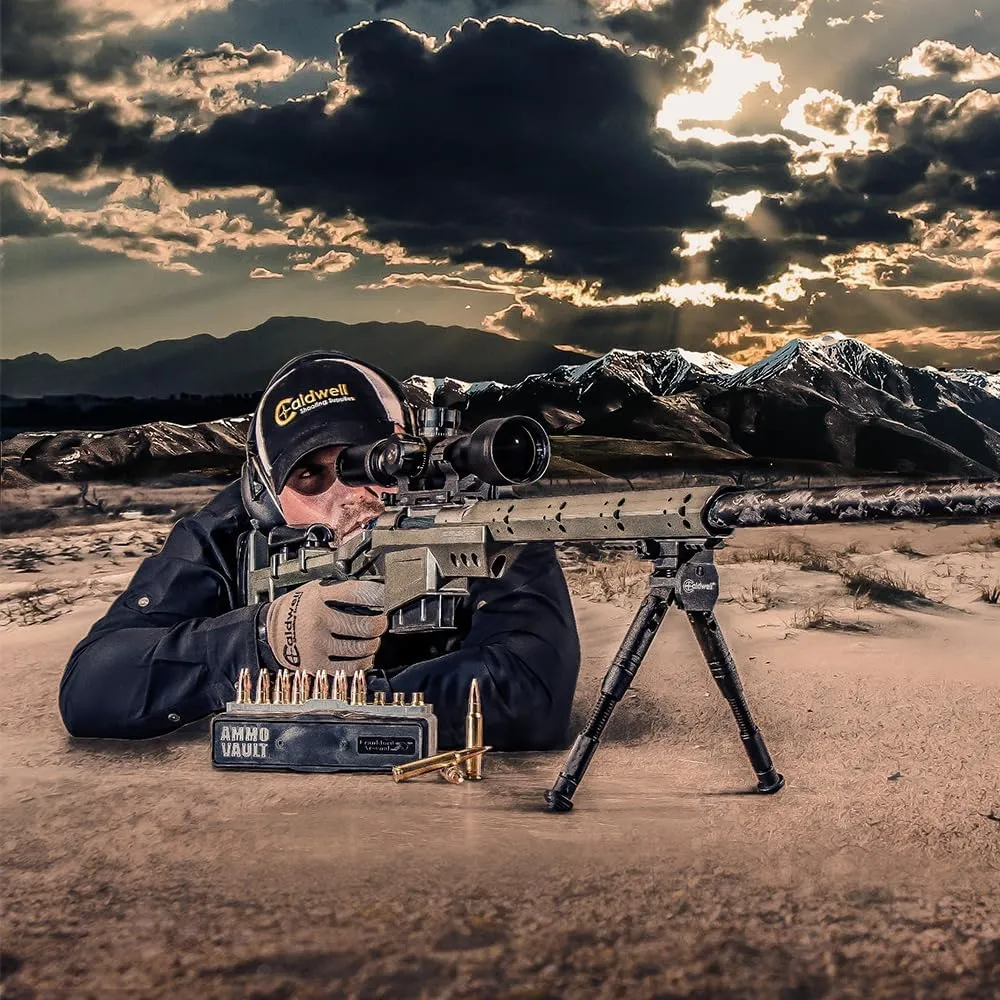 Caldwell Bipod with Adjustable Legs and Slim Folding Design for Easy Transport, Rifle Stability, and Target Shooting