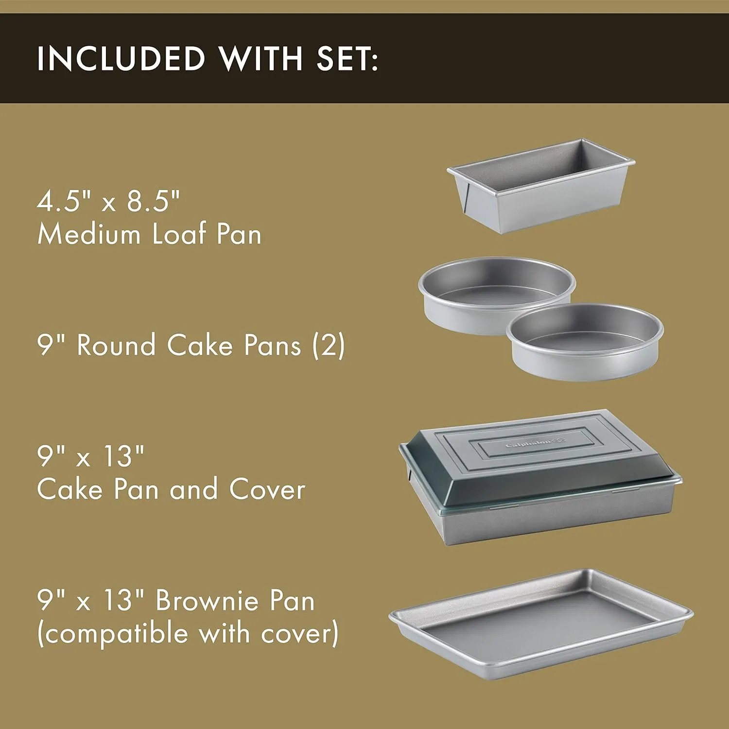 Calphalon 10-Piece Nonstick Bakeware Set Includes Baking Sheet Cookie Sheet Cake Pans Muffin Pan and More Dishwasher Safe Silver