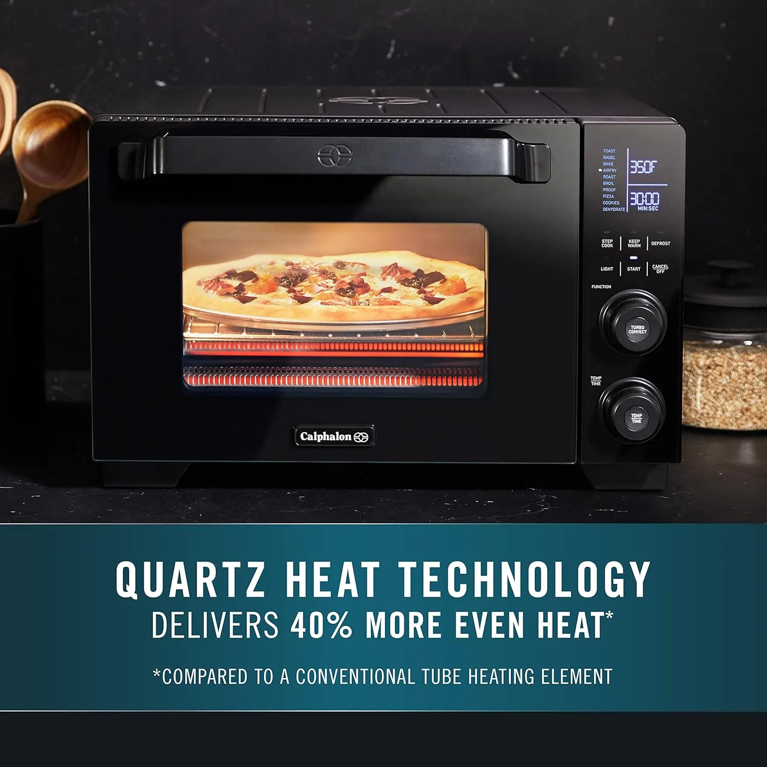 Calphalon Air Fryer Oven, 11-in-1 Toaster Oven Air Fryer Combo, Cool Touch Exterior, 26.4 QT/25 L, Fits 12" Pizza, Stainless Steel