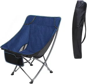 Camping Chair Camp Chair Portable Folding Chair with Mesh Side Pocket Backrest Stool Camping Backpacking Chair for Fishing Beach Travel Picnic Folding Chairs Outdoor Fishing Chair (Color :