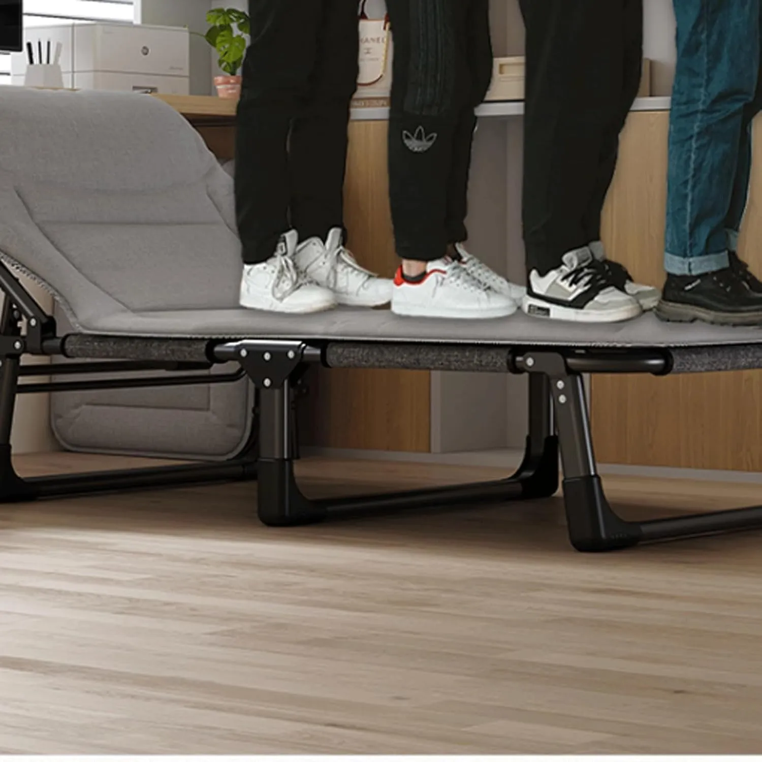 Camping cot Portable Camping Cot Space-Saving Folding Cot for Office Nap Beach Vocation and Home Lounging Integrated Mattress with Headrest Folding cot